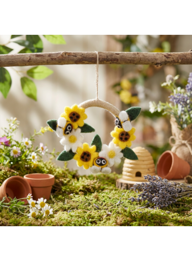 Frühlings-Bienen- & Blumen-Mini-Kranz 41