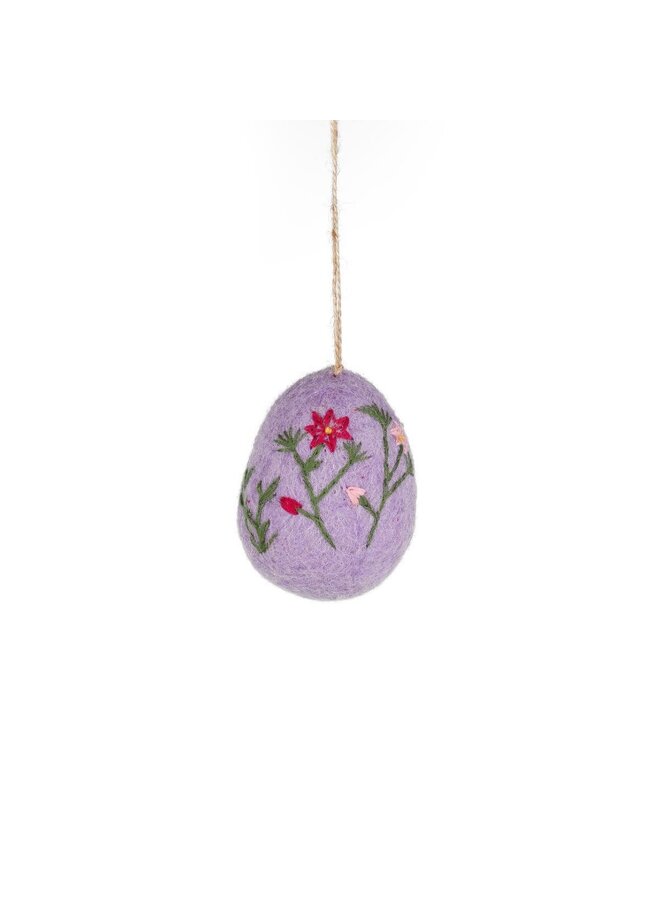 Purple Large Floral Easter Egg Hanging Decoration 51