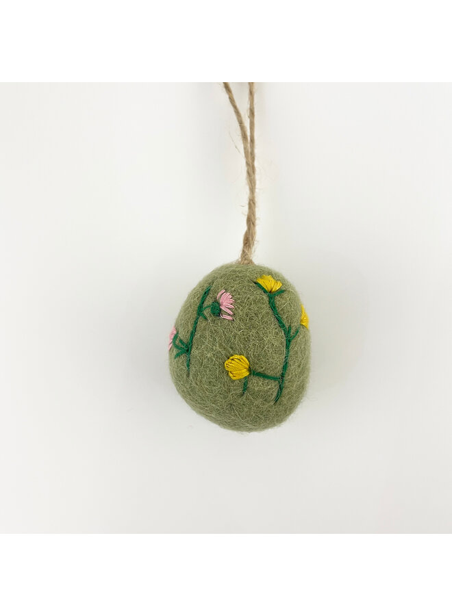Copy of Purple Small Floral Easter Egg Felt Hanging Decoration 57