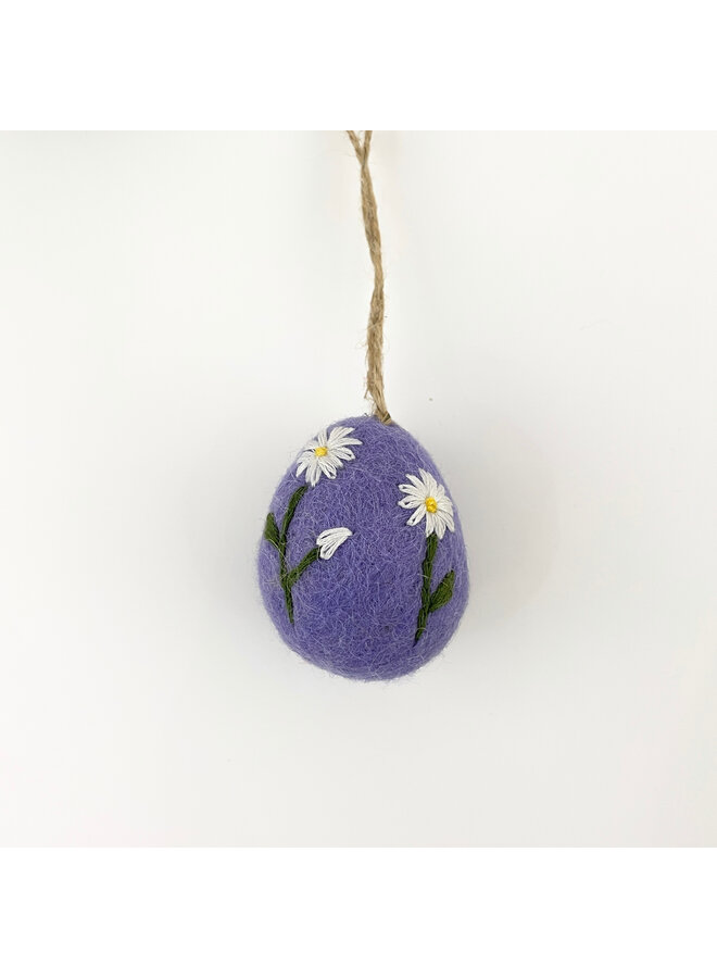 Copy of Yellow Small Floral Easter Egg Felt Hanging Decoration 56