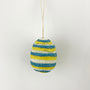 Blue & Yellow Stripe Small Easter Egg Felt Hanging Decoration 63