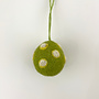 Petit œuf de Pâques en feutrine à pois verts et blancs, décoration suspendue 48