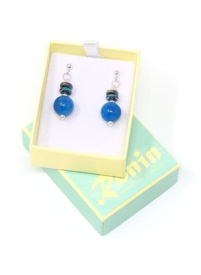 Boucles d'oreilles en pierres précieuses marines 158