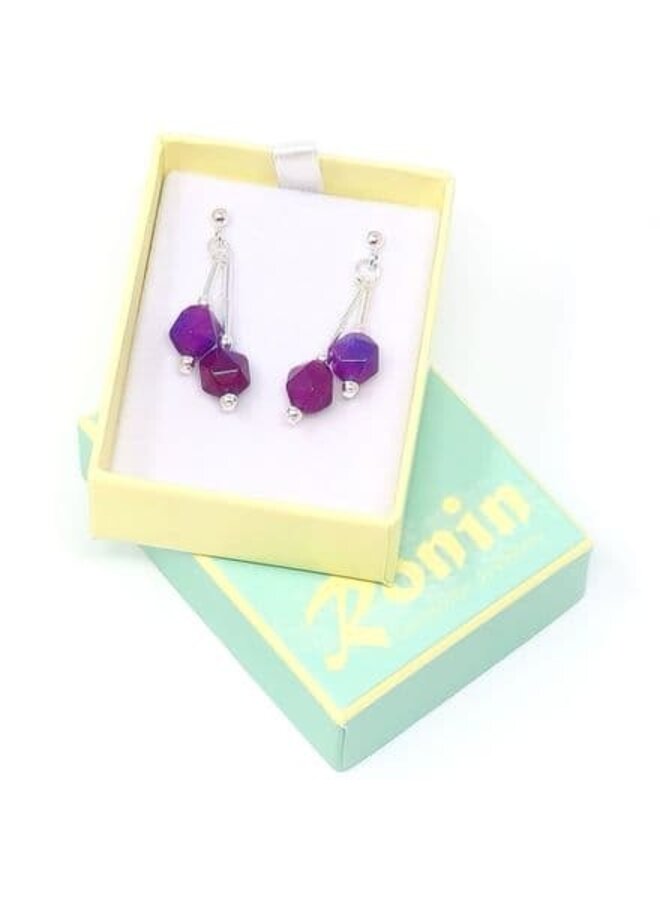 Pendientes de dalia con piedras preciosas 157