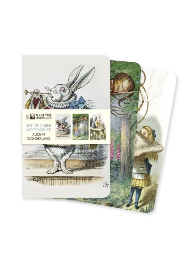 Alice in Wonderland  3 Mini Notebooks by Sir John Tenniel