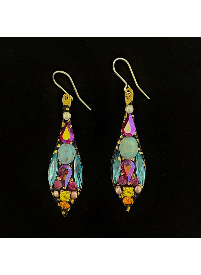 Flerfärgade stora droppörhängen 688