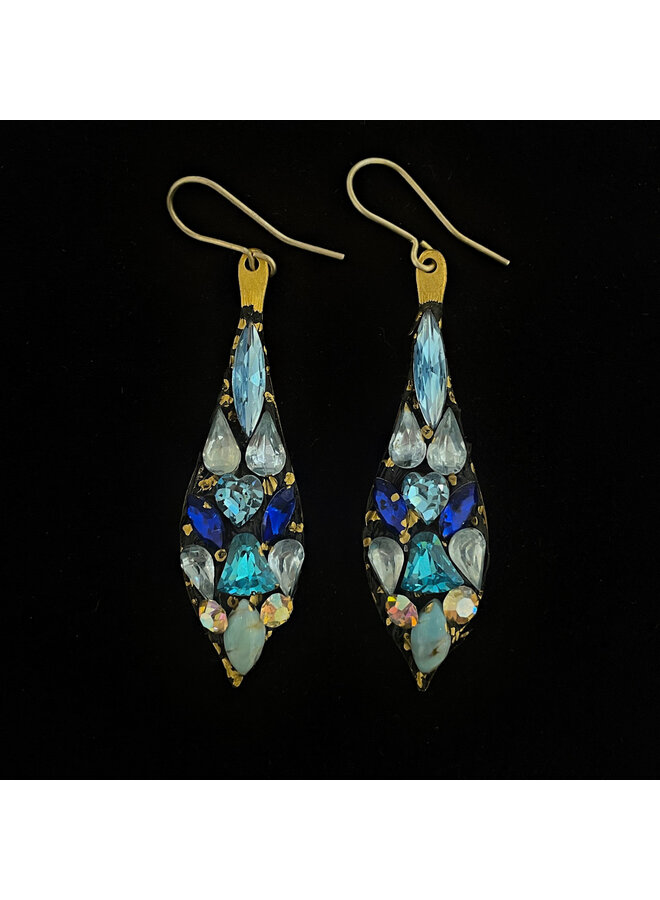 Blue Large Drop Earrings 687