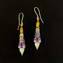 Boucles d'oreilles pendantes en cristal et stalactites violettes 680