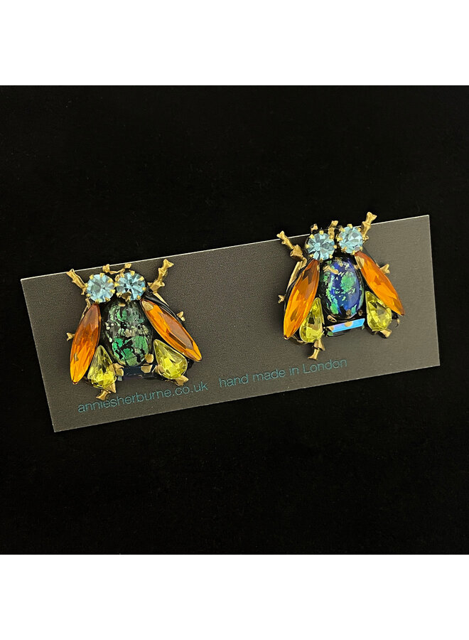 Pendientes de abeja con alas naranjas 673