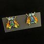 Bee with Orange Wings Stud Earrings 673