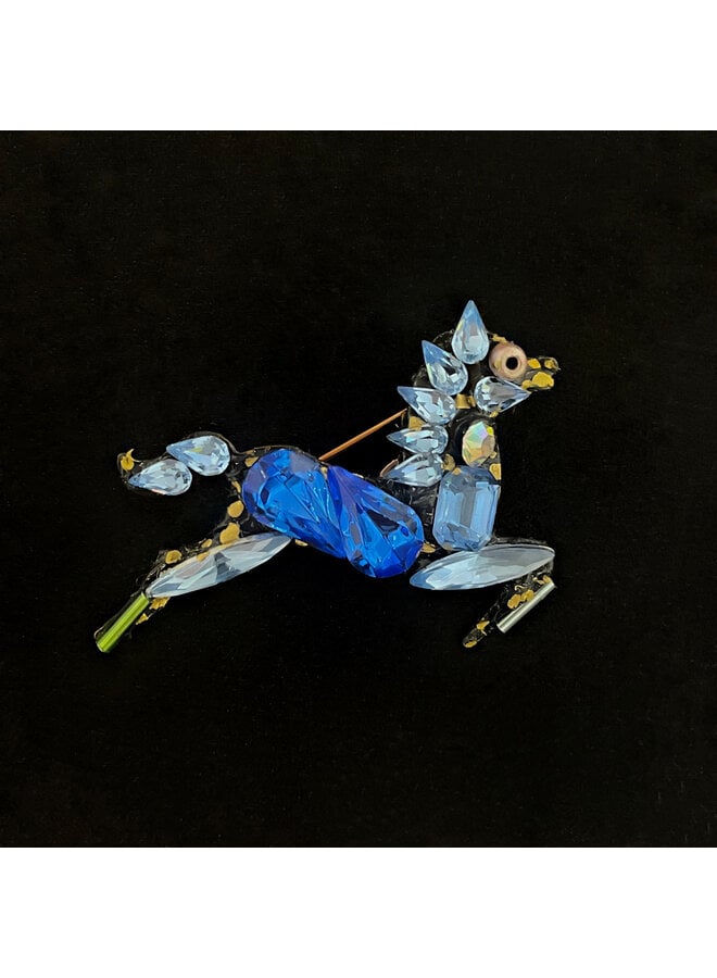 Horse Blue Brooch 666