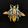 Broche grande de alas de abeja de cobre 659