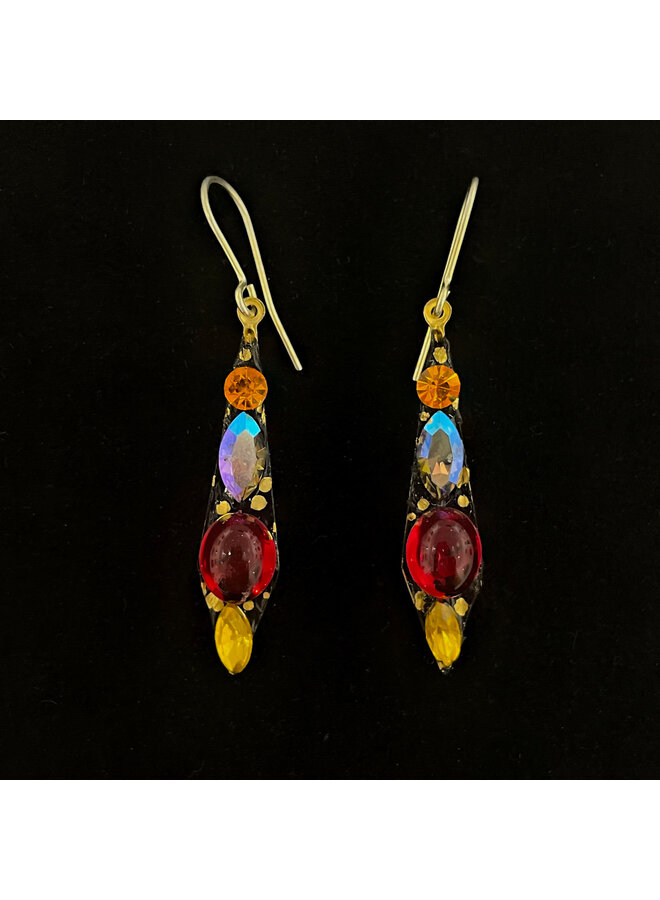 Red Icicle Drop Earrings 685
