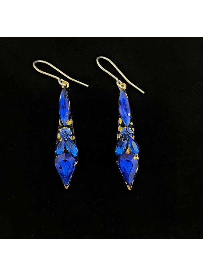 Boucles d'oreilles pendantes en forme de glaçon bleu 683