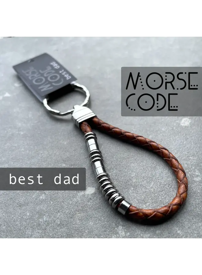 Best Dad Morse Code Keyring
