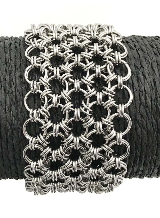 Chain Maille Japanese Armour Wide Bracelet