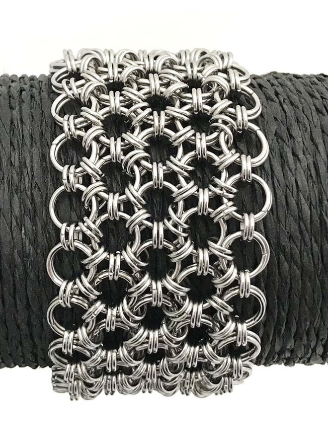 Chain Maille Japanese Armour Wide Bracelet