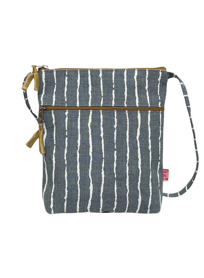 Wide Stripe - Grey Cross Body Purse  150