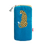 Aqua Blue Cheetah Velvet Glasses Purse 144