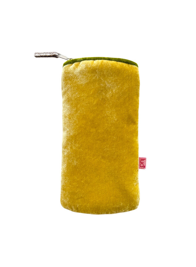 Monedero de terciopelo amarillo para gafas 140
