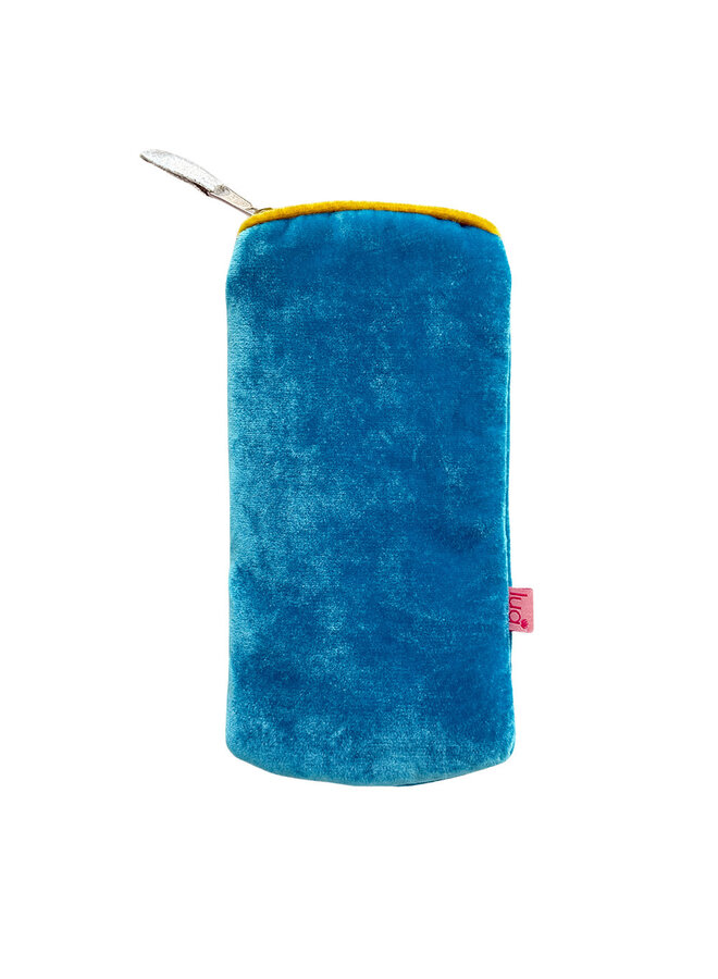 Aquablaue Samt-Brillenhandtasche 137