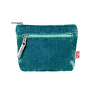 Teal Two Zip Velvet Purse 128