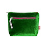 Grass Green Two Zip Velvet Purse 127
