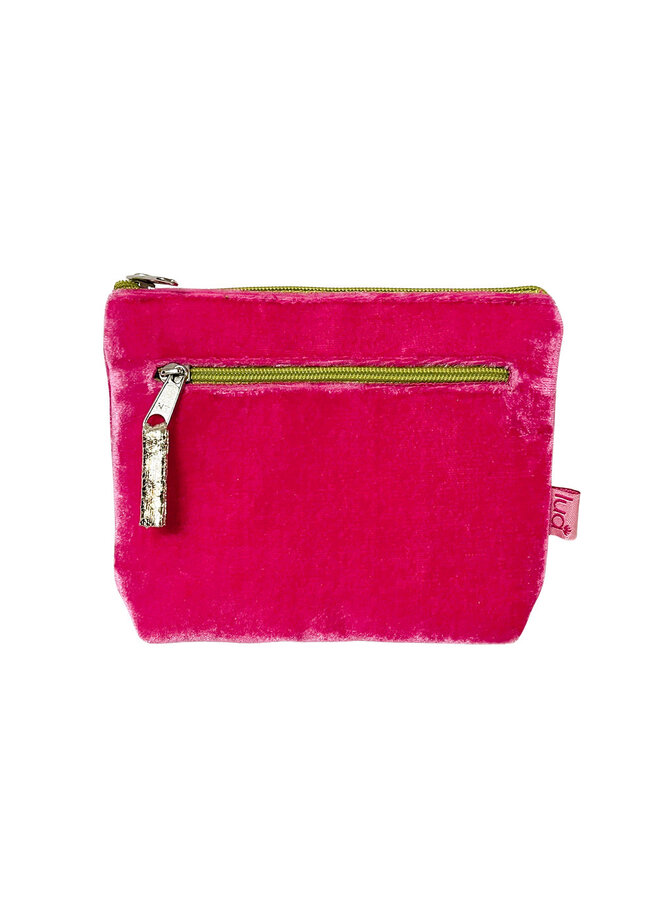 Бархатная сумочка Flamingo Pink с двумя молниями, артикул 126