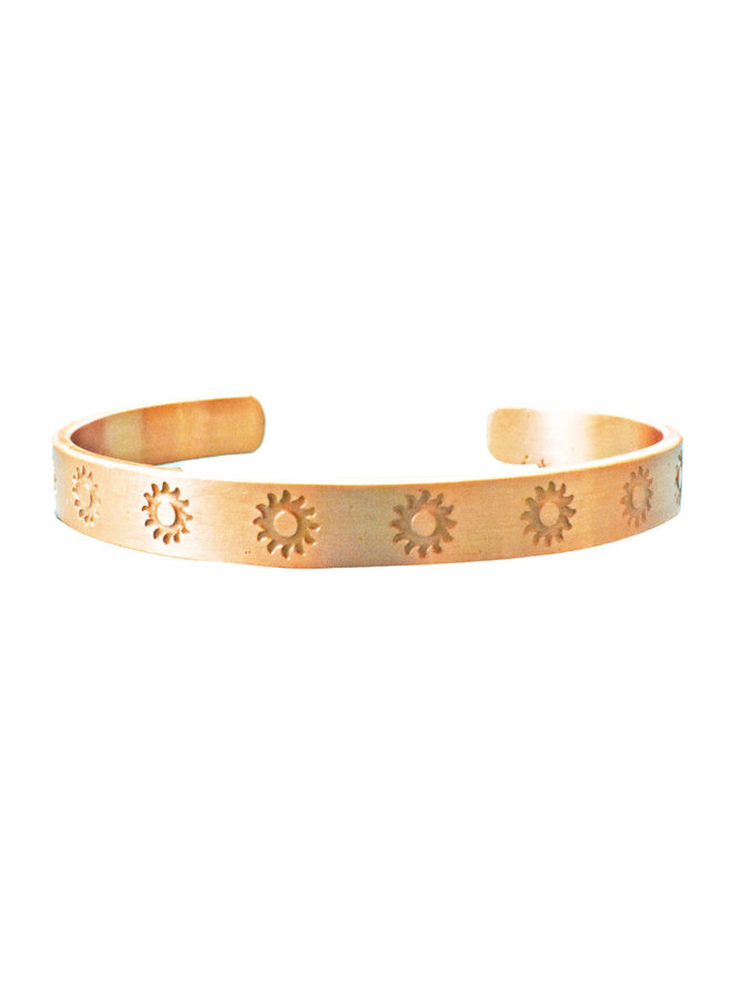 Bracelet en cuivre gravé Sun 65