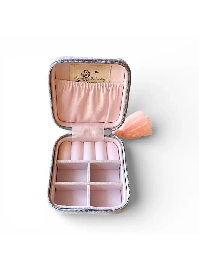 Lilac Floral Cotton Velvet Jewellery Box 26