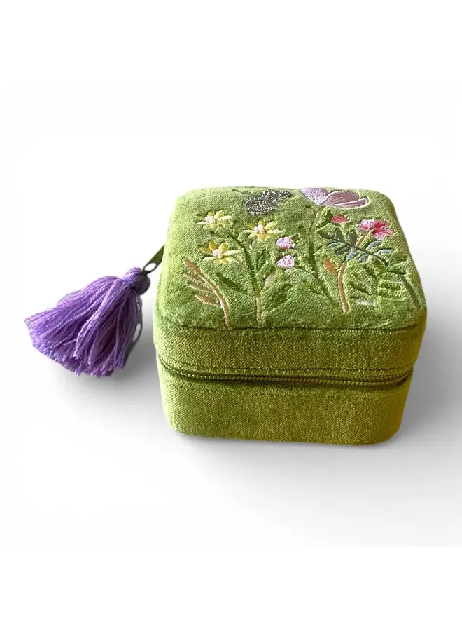 Copy of Mint Green Cotton Velvet Jewellery Box 27