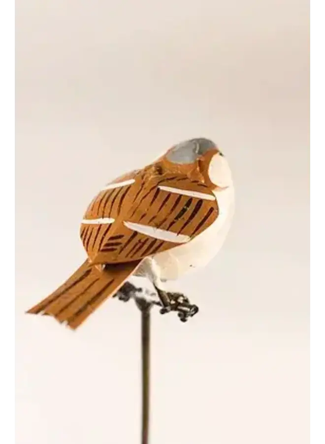 Moineau sur une tige, art de jardin recyclé 10