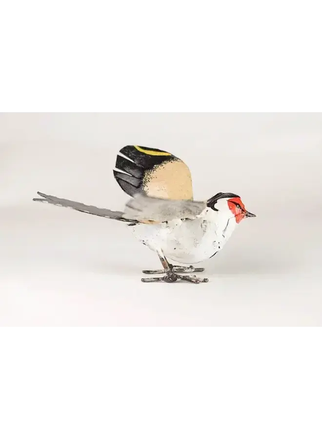 Goldfinch Wings Up  Recycled Garden and Indoor Art 02