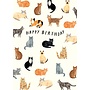 Tarjeta de feliz cumpleaños con gatos