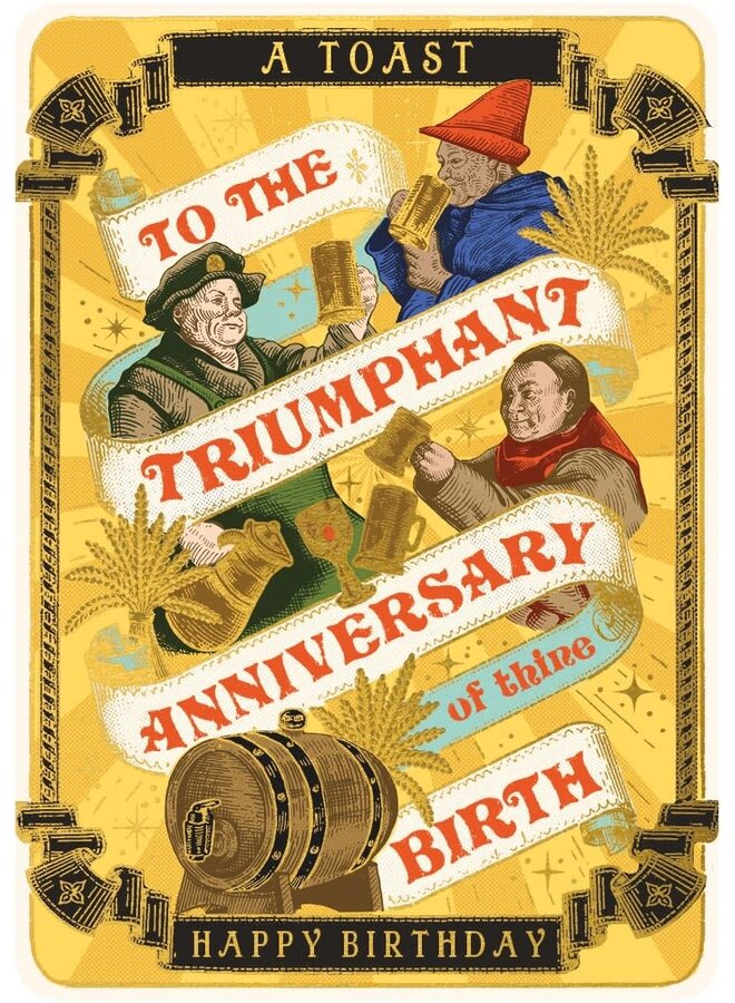 Huzzah Triumphant Anniversary  Birthday  Card