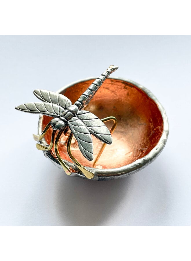 Rose Gold Dragonfly Cast Pewter Trinket Dish 24