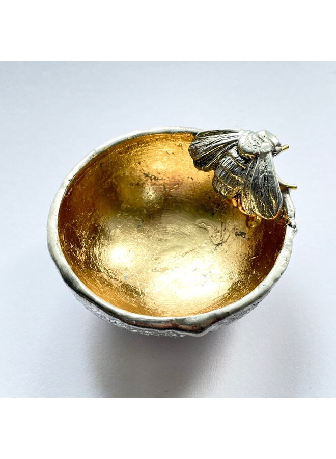 Yellow Gold Bee Cast Pewter Trinket Dish 22