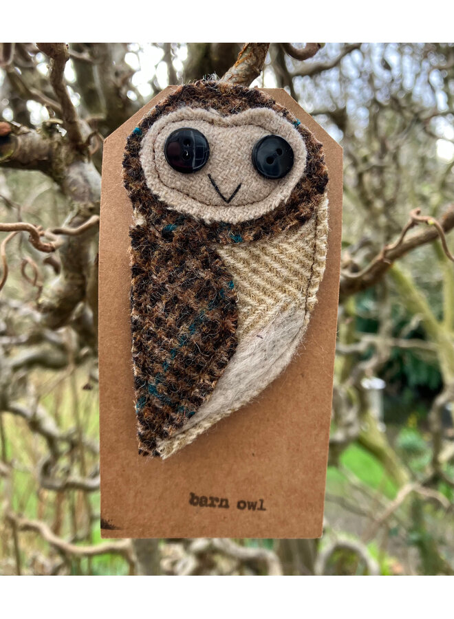 Broche Feutre Oiseau Hibou 04