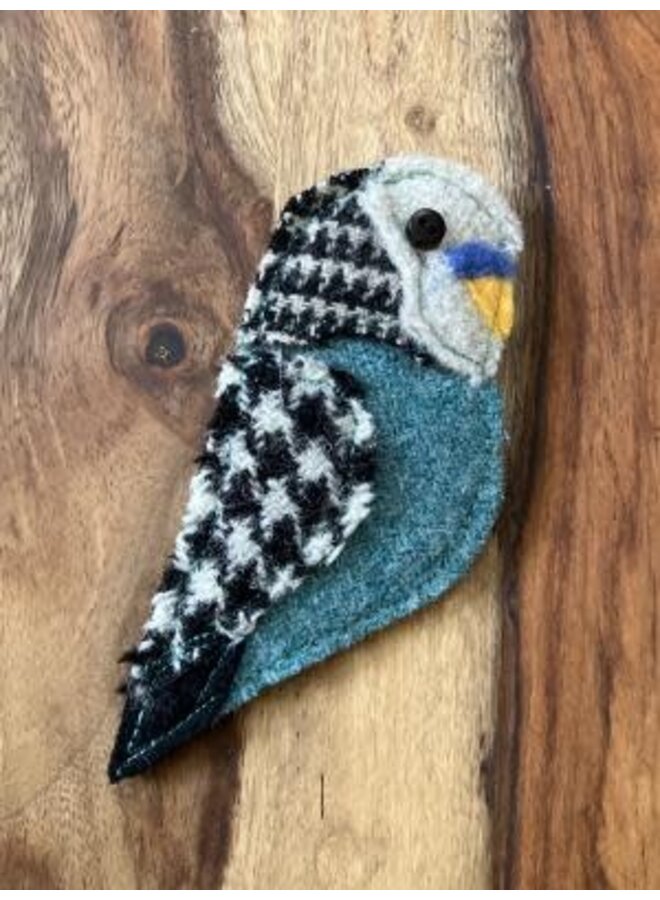 Blue Budgie  Felt Brooch 23