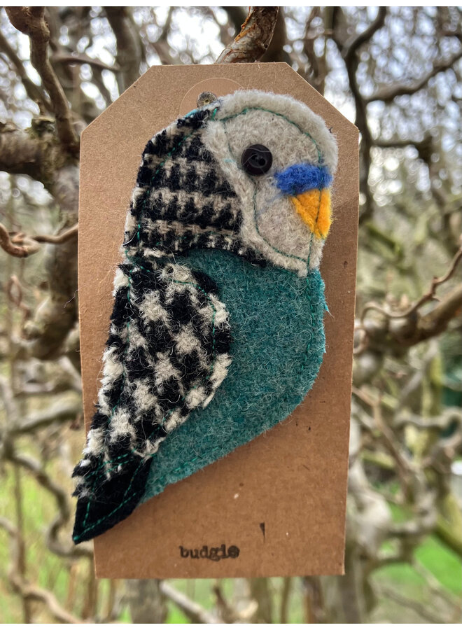 Blue Budgie  Felt Brooch 23