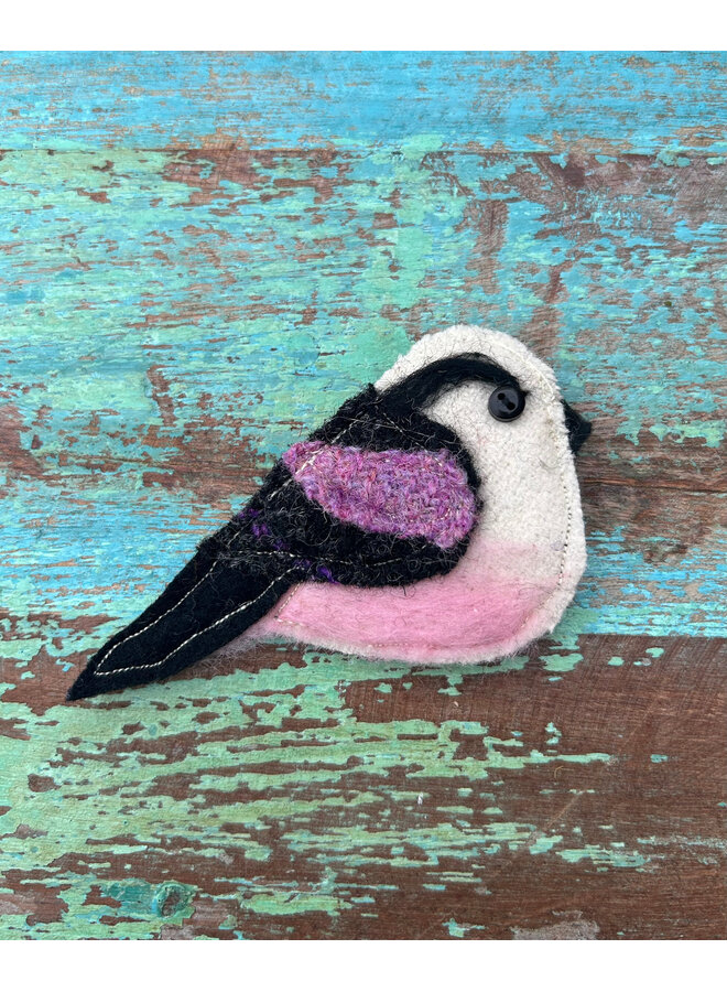 Long Tailed Tit Felt Brooch 22