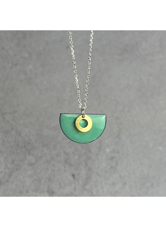 Sea Foam Semi Circle Necklace  12