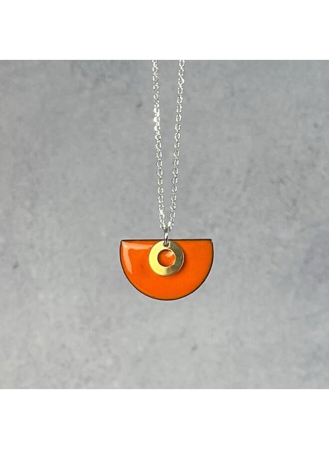Collier demi-cercle orange 11