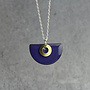Grape Purple Semi Circle Necklace  09