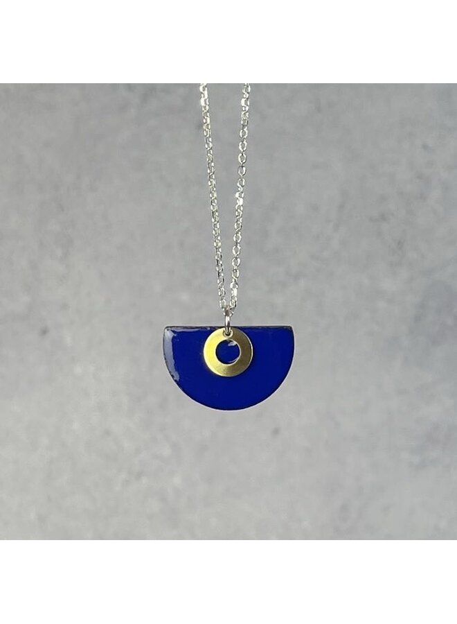 Cobalt Semi Circle Necklace  08