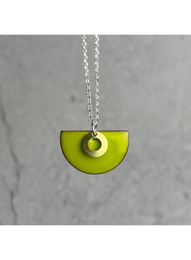 Bitter Green Semi Circle Necklace  07