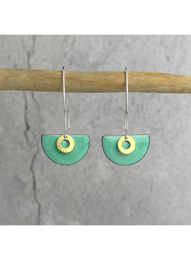 Pendientes semicirculares color espuma de mar 06