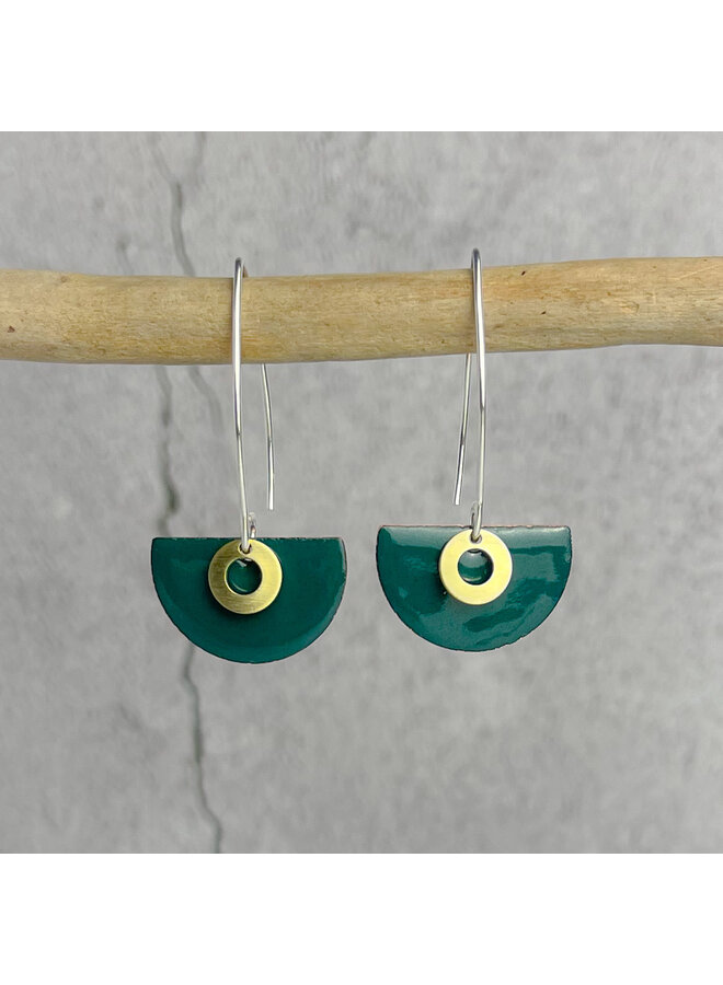 Jade Green Semi Circle Earrings  04