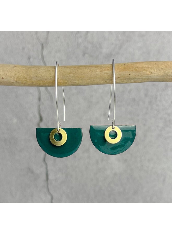 Jade Green Semi Circle Earrings  04