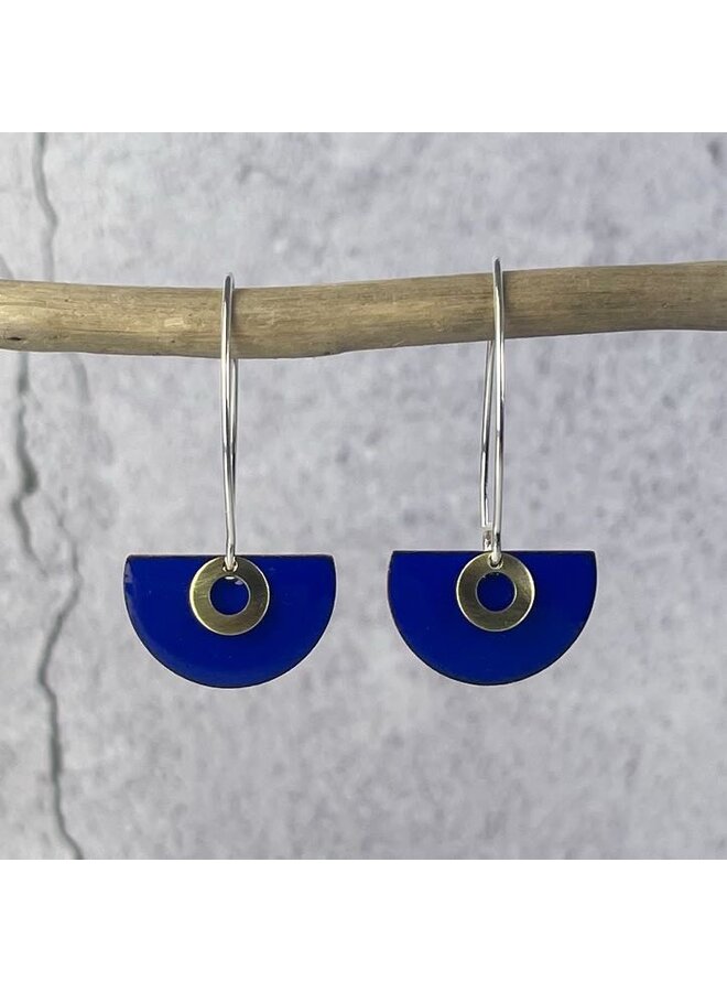 Cobalt Semi Circle Earrings  02